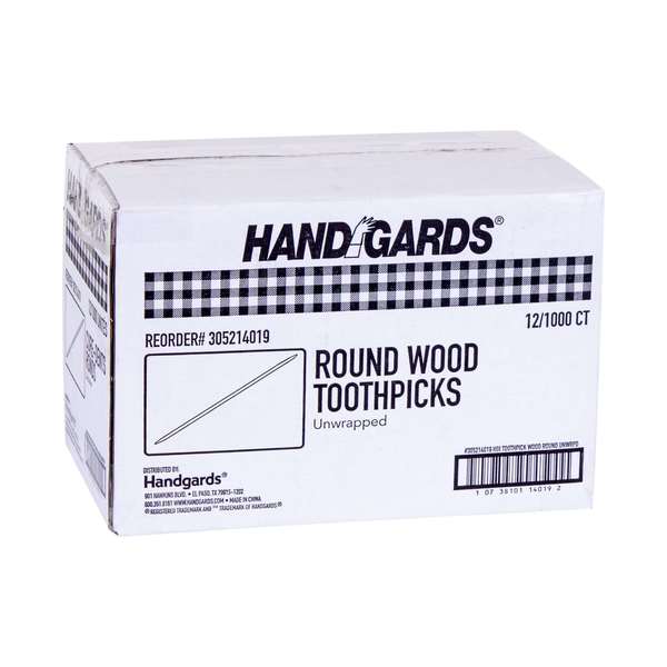 Handgards Handgards 2.5" Round Wood Toothpick, PK12000 305214019